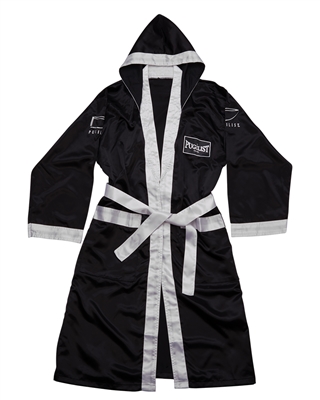 PUGILISTÂ® Boxing Robe Black/ White (Adult)